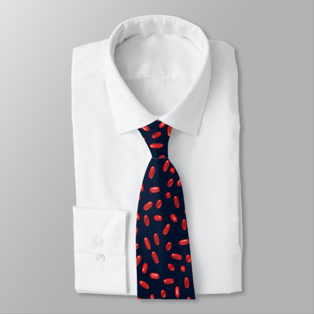 Red Pills Repeating Pattern Tie (Tied)
