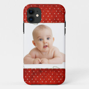 Red pin dots with photo iPhone 11 case