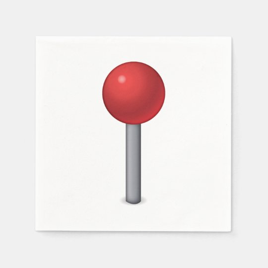 Red Pin Emoji Napkin Zazzle.ca