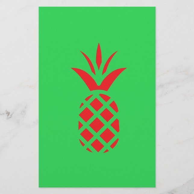 Red Pine apple in  Green Stationery (Front)