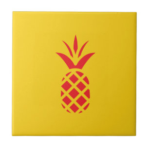 Red Pine Apple in Yellow. Tile