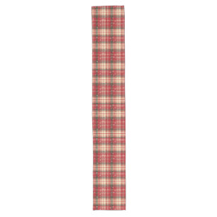Red & Pine Green Holiday Plaid Table Runner