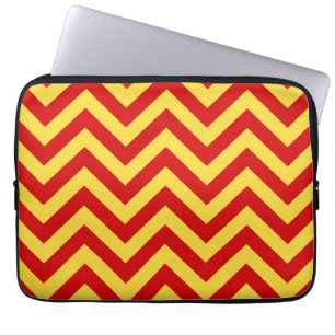 Red, Pineapple Large Chevron ZigZag Pattern Laptop Sleeve