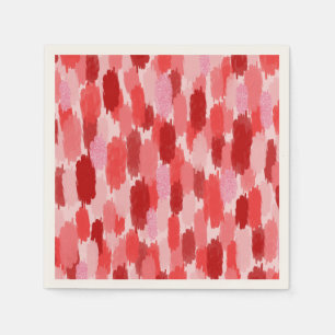 Red Pink Abstract Brushstrokes Pattern Napkin