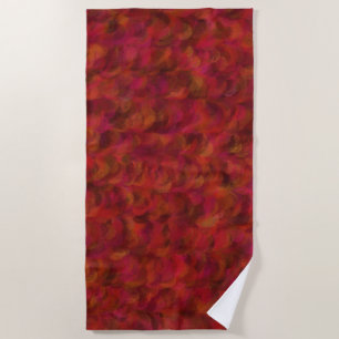 Red Pink Abstract Seamless Pattern Beach Towel