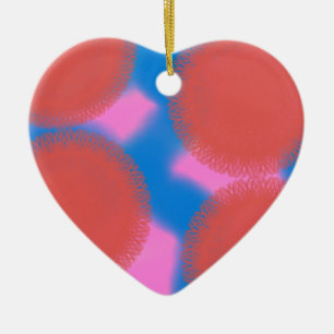 red pink and blue 56789 abstract art ceramic ornament