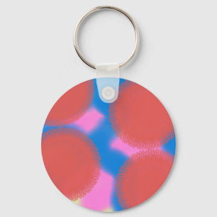 red pink and blue 56789 abstract art keychain