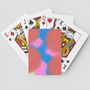 red pink and blue 56789 abstract art playing cards