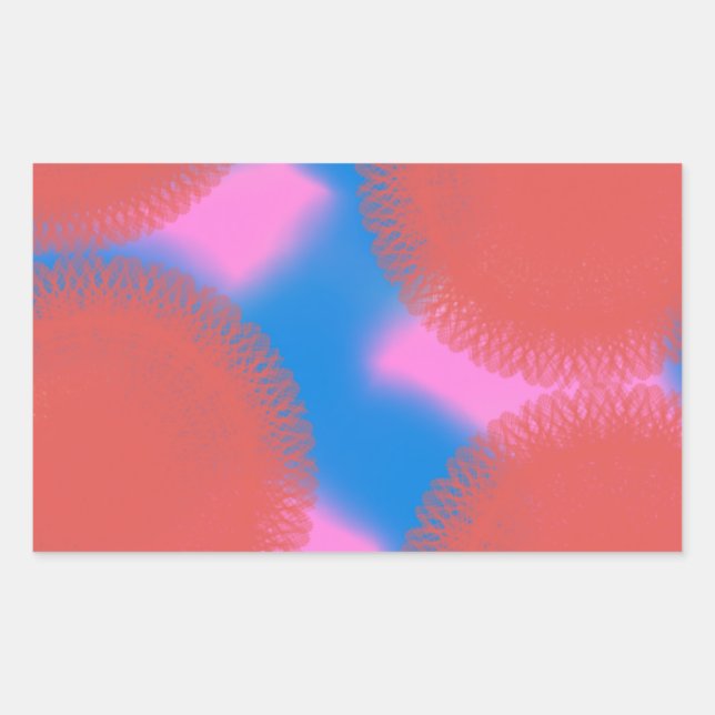 red pink and blue 56789 abstract art sticker (Front)