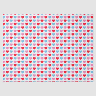 Red, Pink And Blue Hearts Tissue Paper