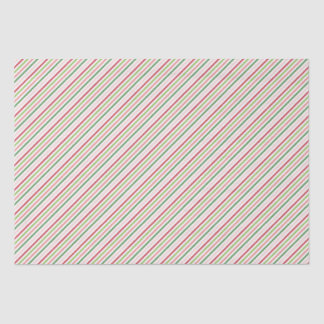Red, Pink and Green Stripes Christmas Pattern Tissue Paper