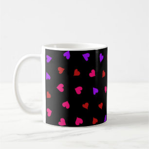 Red, Pink and Purple Hearts pattern Coffee Mug