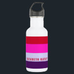 Red, Pink and Purple Stripes Pattern  532 Ml Water Bottle<br><div class="desc">Stay hydrated in style with the Red, Pink, and Purple Stripes Pattern Stainless Steel Water Bottle. Featuring a bold striped design, this durable and insulated bottle keeps your drinks at the perfect temperature while adding a vibrant touch to your daily routine. Perfect for work, travel, workouts, or as a stylish...</div>