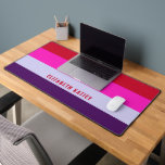 Red, Pink and Purple Stripes Pattern  Desk Mat<br><div class="desc">A trendy iPhone 16 Pro case featuring a red,  pink and purple stripes pattern. Stylish and modern,  this personalized accessory adds a unique touch while keeping your device protected.</div>