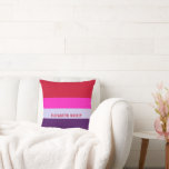 Red, Pink and Purple Stripes Pattern  Throw Pillow<br><div class="desc">Add a bold pop of colour to your space with the Red, Pink, and Purple Stripes Pattern Throw Pillow. Featuring a vibrant striped design, this pillow brings a modern and stylish touch to any sofa, bed, or chair. Perfect for refreshing your home decor or as a thoughtful gift for those...</div>