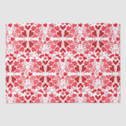 Red, Pink and White Hearts Valentine  Tissue Paper