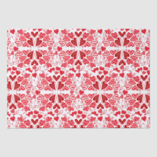 Red, Pink and White Hearts Valentine  Tissue Paper