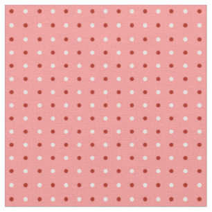 Red, pink and White Polka dots Fabric