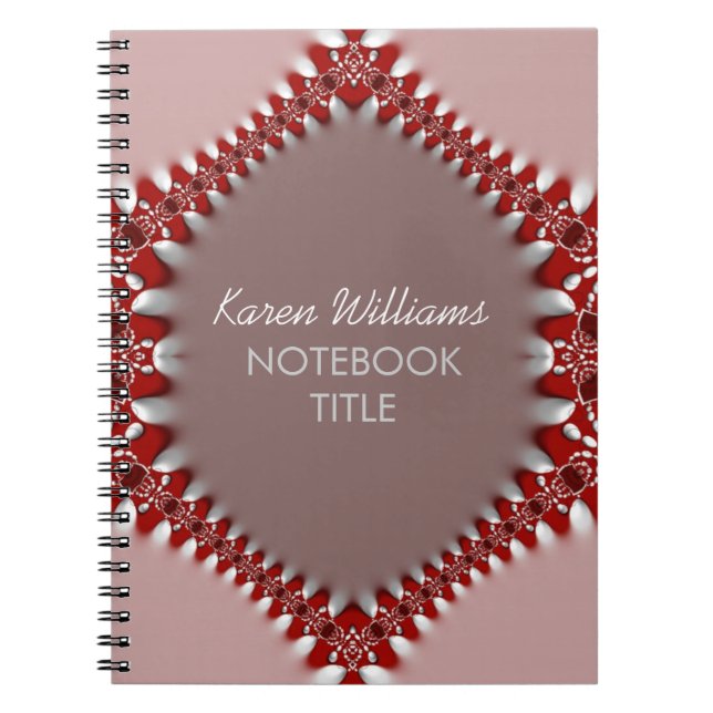 Red Pink Batik Lace Notebook (Front)
