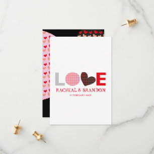 red pink black heart love letter SAVE the dates Date