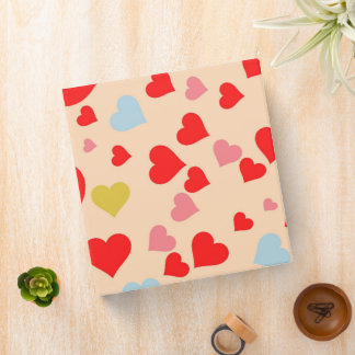 Red Pink Blue Colourful Cute Heart Y2K Pattern Binder