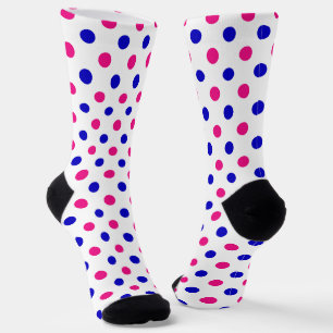 Red Pink Blue Polka Dot Pattern Socks