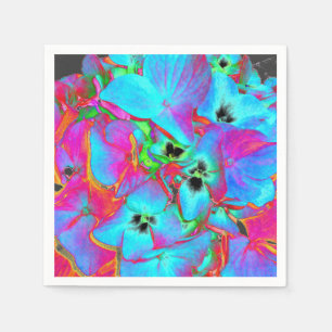 Red pink blue purple floral colourful floral napkin