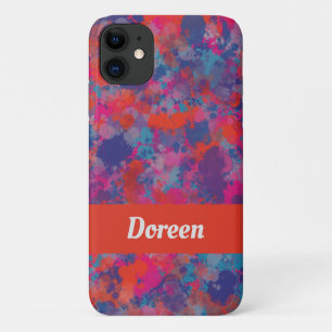 Red Pink Blue Purple Modern Colourful Drops iPhone 11 Case