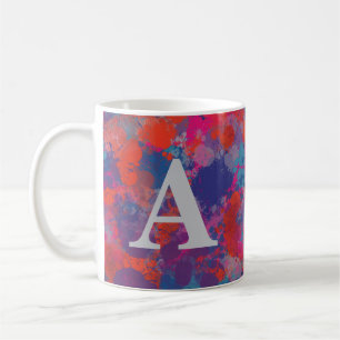 Red Pink Blue Purple Modern Colourful Drops Coffee Mug