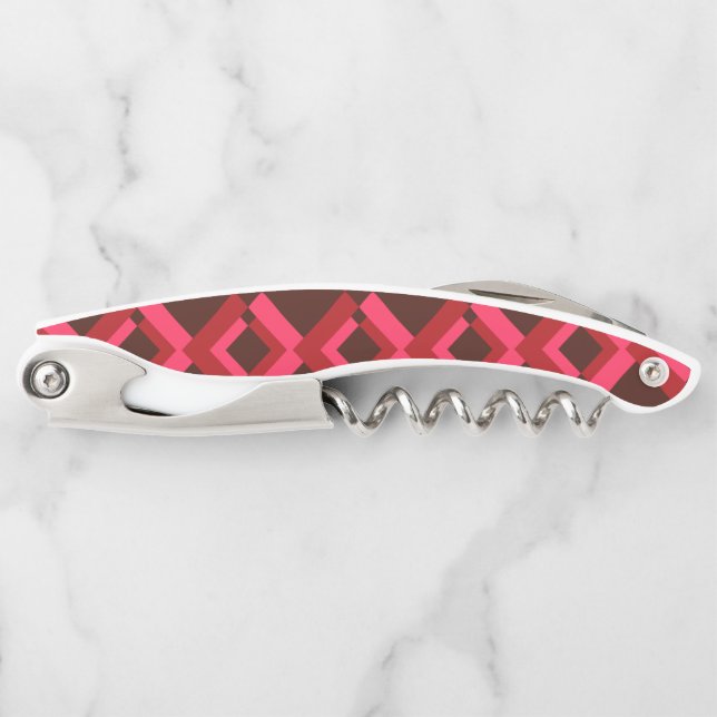 Red, pink, bold, lively, cool, trendy geometric corkscrew (Front)