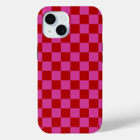 Red + Pink Check Chequered Chequerboard Pattern