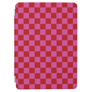 Red + Pink Check Chequered Chequerboard Pattern iPad Air Cover