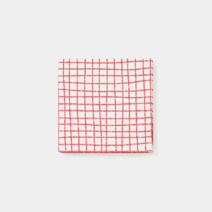 Red Pink Check Pattern Bold and Stylish Post-it Notes