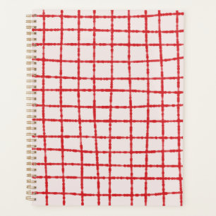 Red Pink Check Pattern Bold & Organized Planner