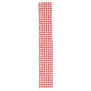 Red & Pink Chequerboard Long Table Runner