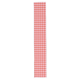 Red & Pink Chequerboard Long Table Runner