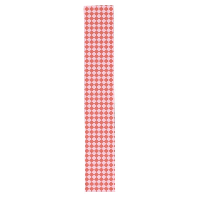 Red & Pink Chequerboard Long Table Runner (Front)