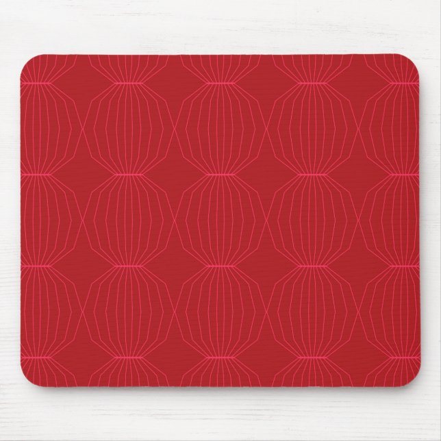 Red, pink, cool, unique, trendy, decorative art mouse pad (Front)