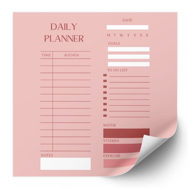 Red & Pink Daily Planner To-Do List Bold Design Notepad (Creator Uploaded)
