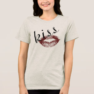 Red Pink Flirty Kiss Tri-Blend Shirt