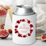 Red Pink Floral 21st Birthday Personalized Can Cooler<br><div class="desc">Pretty red roses and blush pink peonies decorate this 21st birthday party can cooler. A lovely watercolor wreath decorates it. Elegant calligraphy spells out 21st birthday and the birthday celebrant's name is below. This item is part of the Red Rose and Pink Peony collection. It contains professional designed invitation templates,...</div>
