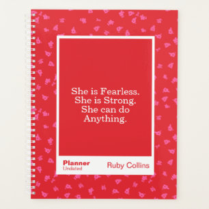 Red/Pink Floral Block Quote   Fully Customizable Planner