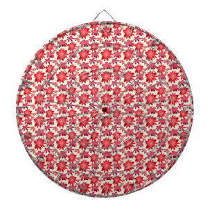 Red Pink Floral Seamless Pattern Dark Aesthetic  Dartboard