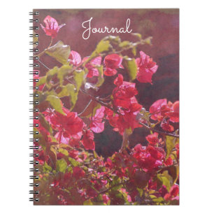 Red Pink Flowers in Sunshine Journal Notebook