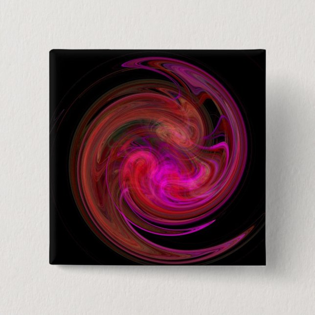 RED PINK FUCHSIA LIGHT VORTEX 2 INCH SQUARE BUTTON (Front)