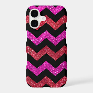 Red Pink Glitter Zigzag Pattern