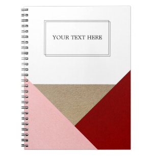 Red Pink & Gold Personalized Notebook