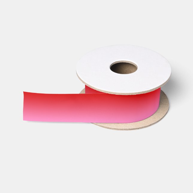 Red Pink Gradient Ombré #1 Satin Ribbon (Spool)