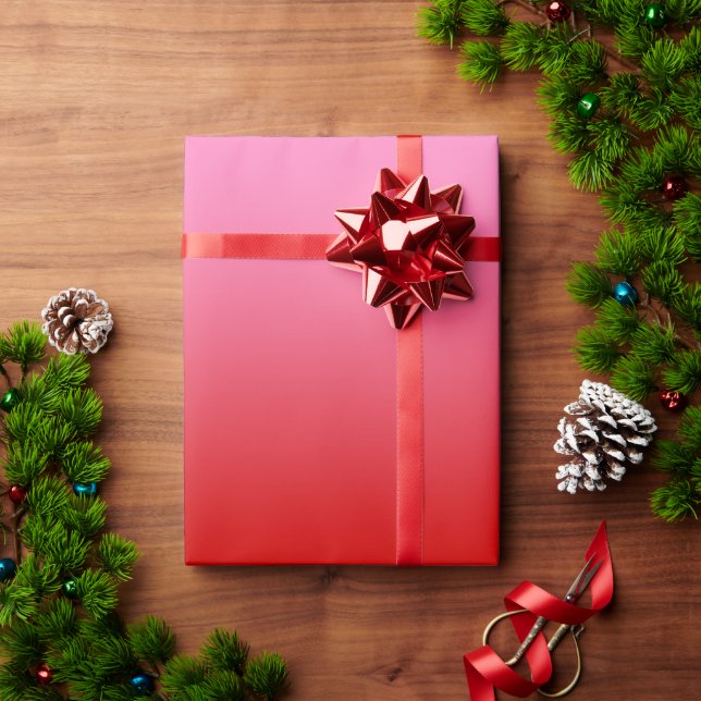 Red Pink Gradient Ombré #2 Wrapping Paper (Holiday Gift)