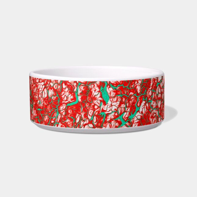 Red Pink Green Abstract Pattern Bowl (Left)